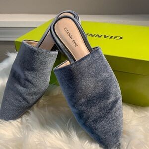 GIANNI BINI DUST BLUE SUEDE LIKE FLATS